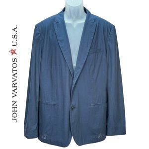 John Varvatos USA | Men’s Size 46 | 100% Cotton Blue Lightweight 2 Button Blazer